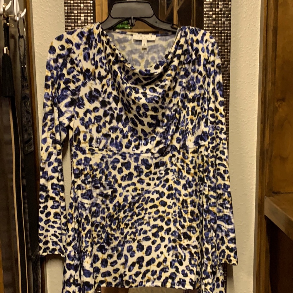 Chaus New York animal print blouse.